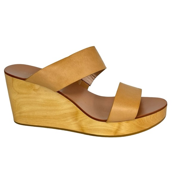Loeffler Randall Mason Wood Platform Wedge Women's 8 in a Neutral Tan - Picture 2 of 11
